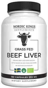 Ficat de vită Grass Fed, 180 capsule, Nordic Kings