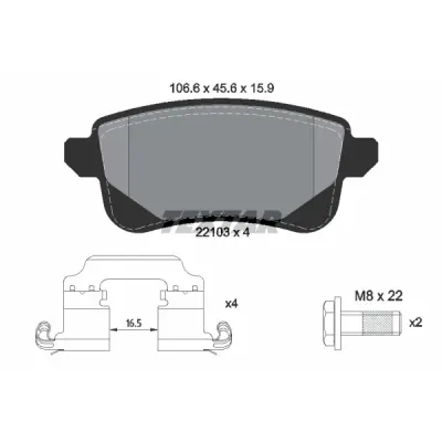 Set placute frana, frana disc TEXTAR 2210301