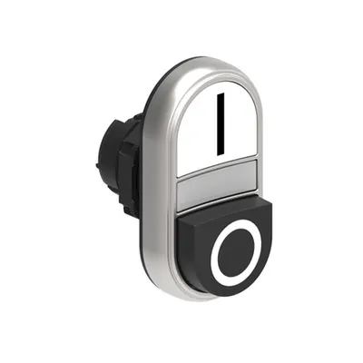 Buton Dublu, Diametru, White Indicator Ø22mm Platinum Series, 1 Extended and 1 Flush Push Buttons. Both Diametru, White - Black / I - 0
