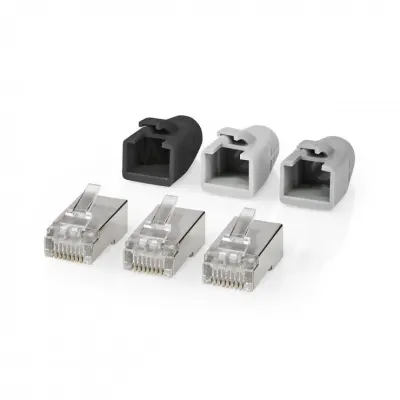 Set 10 conectori RJ45 FTP pass through Cat 6 + manson, Nedis CCBW89370GY