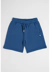 Pantaloni scurti din amestec de bumbac cu logo - Albastru prafuit