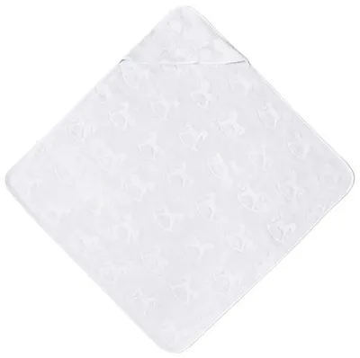 Prosop pentru bebeluși cu glugă La Reina - Vivia, 100 х 100 cm, alb