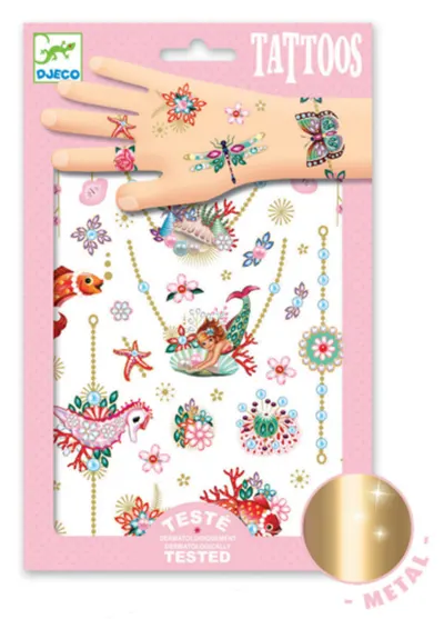Tatuaje pentru copii Djeco - Fionas Jewels, metalic