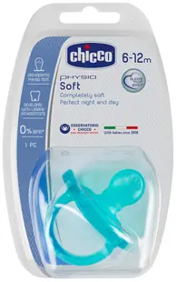 Suzetă Chicco - Physio Soft, silicon, 6-12 luni, pentru băieți, sortiment