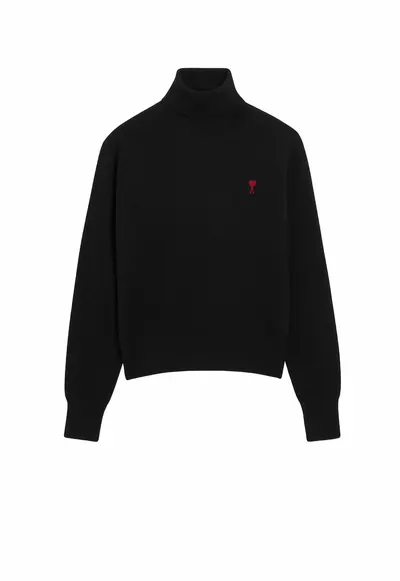 Ami de Coeur turtleneck black sweater - Negru