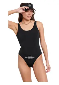 Costum de baie dama deschizatura mare pe spate - negru - bumbac - poliester -