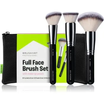BrushArt Professional Full Face brush set with makeup pouch set de pensule cu geantă Black