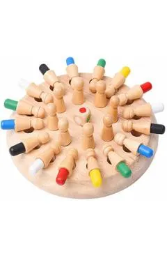 Joc educativ 2 in 1: Joc de memorie Memory Chess cu pioni colorati + Joc roman de strategie Rota