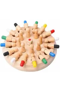 Joc educativ 2 in 1: Joc de memorie Memory Chess cu pioni colorati + Joc roman de strategie Rota