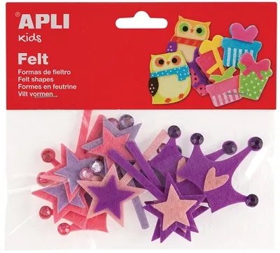 Set figuri APLI - Coroana si bagheta, de pasla, 12 bucati