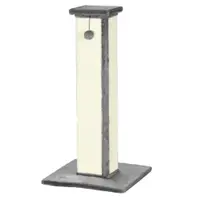 PawHut Stâlp de zgâriat pentru Pisici cu Minge Suspendată și Înveliș din Pluș, 41x41x81 cm, Gri | Aosom Romania