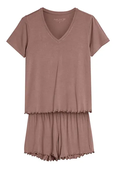 Pijama dama Noves roz bej - Geometric
