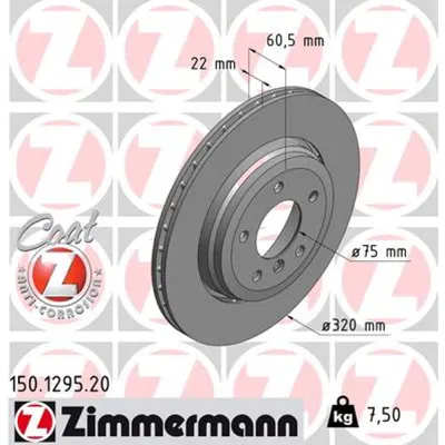 Disc frana ZIMMERMANN 150.1295.20