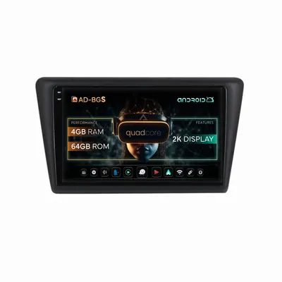 Navigatie 2K Seat Toledo Skoda Rapid (2012-2019), Android, S-Quadcore 4GB RAM + 64GB ROM, 9.5 Inch - AD-BGS90042K+AD-BGRKIT026V2