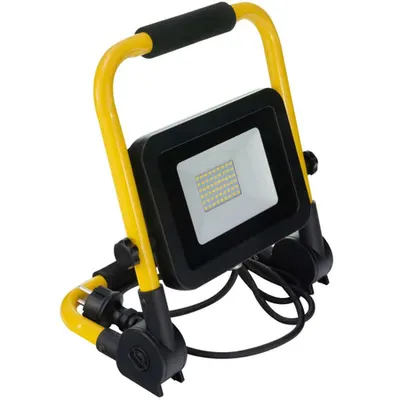 Proiector LED HEPOL, cu stativ pliabil, IP65, 50W, galben/negru, lumina rece
