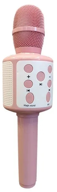 Microfon pentru copii Raya Toys - cu boxă Bluetooth, roz