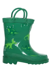 Cizme copii Minnow impermeabile - cauciuc - verde - slip-on - model animal