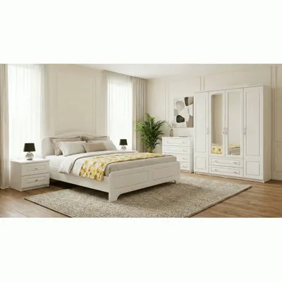 Dormitor Sara cu pat 140x200 cm cu somiera fixa