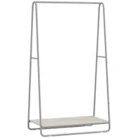 HOMCOM Cuier 3-în-1 cu raft pentru încălțăminte, bare superioare și laterale, structură metalică, natural și gri | Aosom Romania