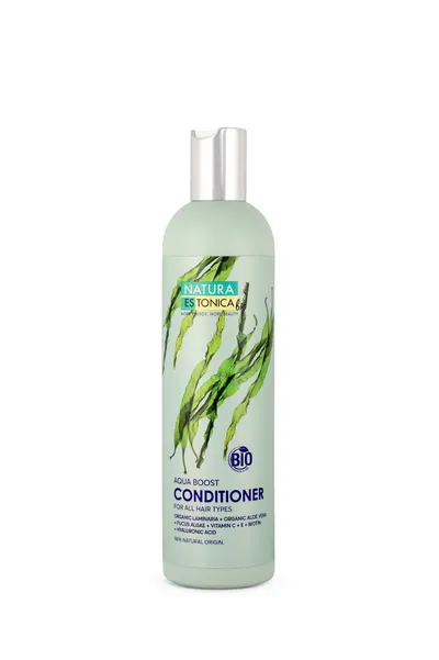 Balsam de par cu acid hialuronic aloe vera si alge marine Aqua Boost, 400ml, Natura Estonica