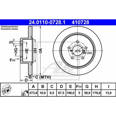 Disc frana ATE 24.0110-0728.1