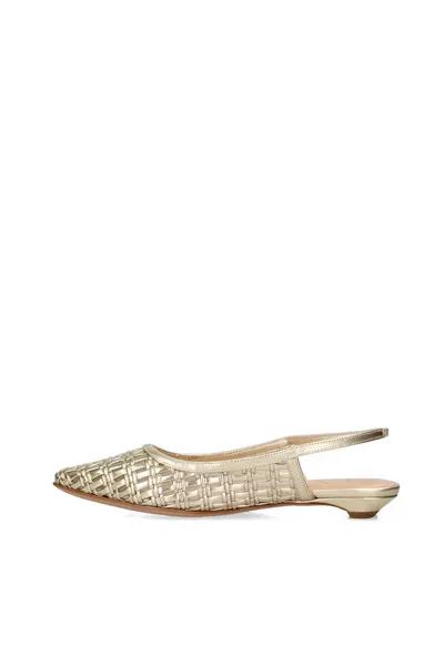 Pantofi slingback de piele Solara Elite - Auriu
