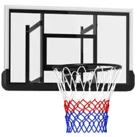SPORTNOW Coș de baschet de perete pentru exterior 110x90 cm, panou de baschet, inel din oțel, cerc rezistent Ø45 cm și plasă, negru | Aosom Romania