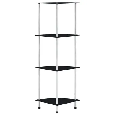 vidaXL Raft cu 4 niveluri, negru, 30 x 30 x 100 cm, sticlă securizată