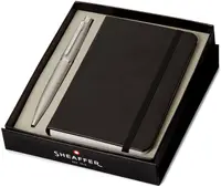 Set de pixuri Sheaffer VFM - Strobe Silver, cu un caiet