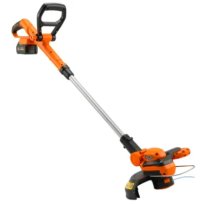 Outsunny Trimmer cu Acumulator 2-în-1, Tăietor de Iarbă 18V cu 2 Baterii de 4Ah, Încărcător, Tija Telescopică, Cap Înclinat, Mâner Reglabil, Tăiere 25cm, 8000 RPM, Ușor pentru Gazon și Grădină | Aosom Romania
