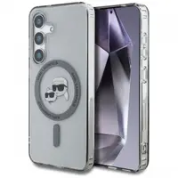 Husa MagSafe pentru Samsung Galaxy S25 S931, Karl Lagerfeld, IML Metal Karl & Choupette's Heads, Neagra