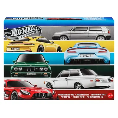 Set 6 masini, Hot Wheels, Silver Series, Euro Style, JLB25