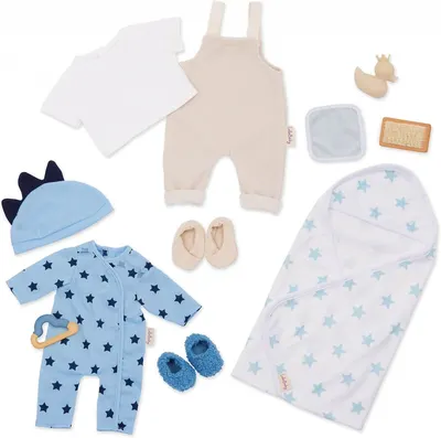 Set de accesorii pentru păpușiBattat Lulla Baby - Haine pentru baieti, 11 bucati