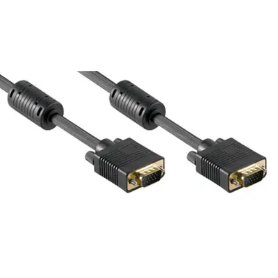 Cablu monitor VGA, Ferita/Aur, 15pini tata - 15pini tata, 3