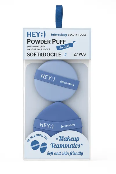 Set 2 Powder Puff Albastre H-9008