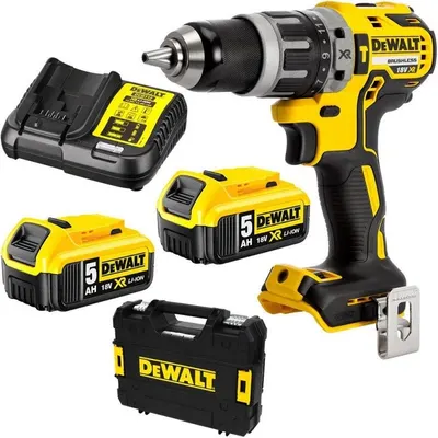 Bormașină cu acumulator fără perii DeWALT - DCD796P2-QW, 18V, 2 x 5 Ah Li-Ion