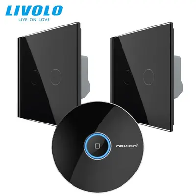 Intrerupatoare duble wireless RF + hub RF/IR, generatia noua, control de pe smartphone Negru