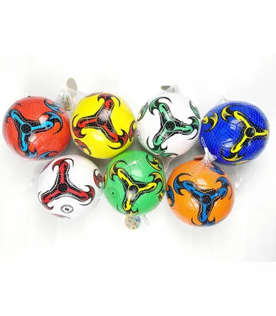 Minge de fotbal din piele ecologica multicolora