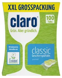 Tablete pentru mașina de spălat vase Claro - Eco Classic, 100 bucăți