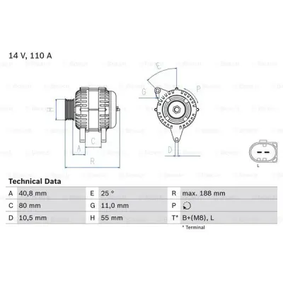 Generator/alternator BOSCH 0 986 046 060