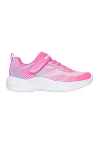 Pantofi sport de plasa si piele ecologica Microspec Advance Oasis - Roz aprins/Piersica/Albastru azur