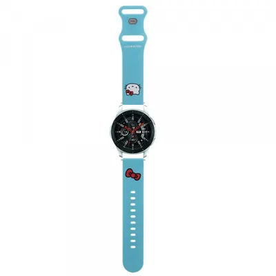 Curea Hello Kitty Silicone Kitty Head pentru Samsung Galaxy Watch / Huawei Watch 46mm / 45mm / 41mm Series, Albastra