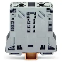 2-conductor through terminal block; 50 mm²; lateral marker slots; only for DIN 35 x 15 rail; POWER CAGE CLAMP; 50,00 mm²; gray