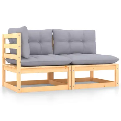 Gossi set mobilier de gradina cu perne, 2 piese, lemn masiv de pin
