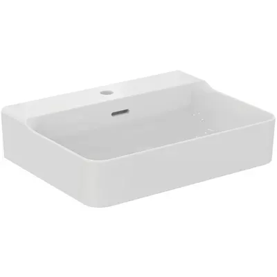Lavoar suspendat alb 60 cm, dreptunghiular, cu preaplin, Ideal Standard Conca