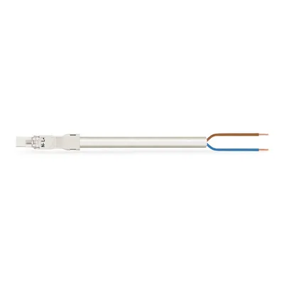 pre-assembled connecting cable; Eca; Plug/open-ended; 2-pole; Cod. A; 1 m; 1,00 mm²; white