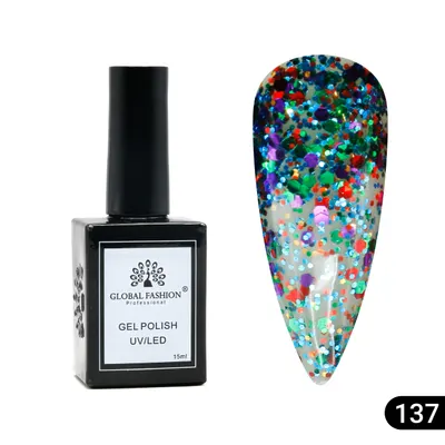 Oja semipermanentă Global Fashion, Gel polish Elite Glow 15 ml, 137 Engros