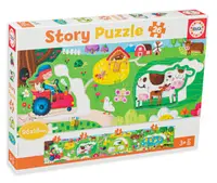 Puzzle panoramic Educa din 26 de piese - Animalele de la fermă