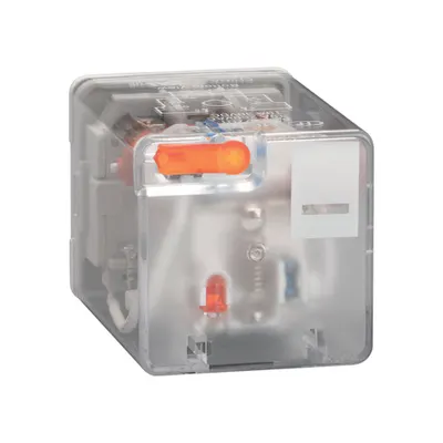 8-PIN Releu industrial cu indicator led si actuator mecanic, 24VAC, 10A, 3 C/O CONTACTS, fixare in soclu HR7XS2