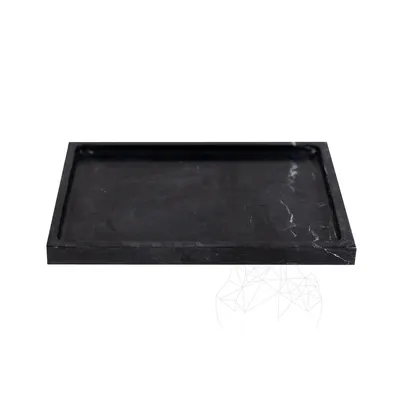 Tava decorativa dreptunghiulara marmura Nero, 30 x 20 x 2.5 cm